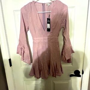 2 Fashion nova lavender long sleeve rompers one lavender and one off-white